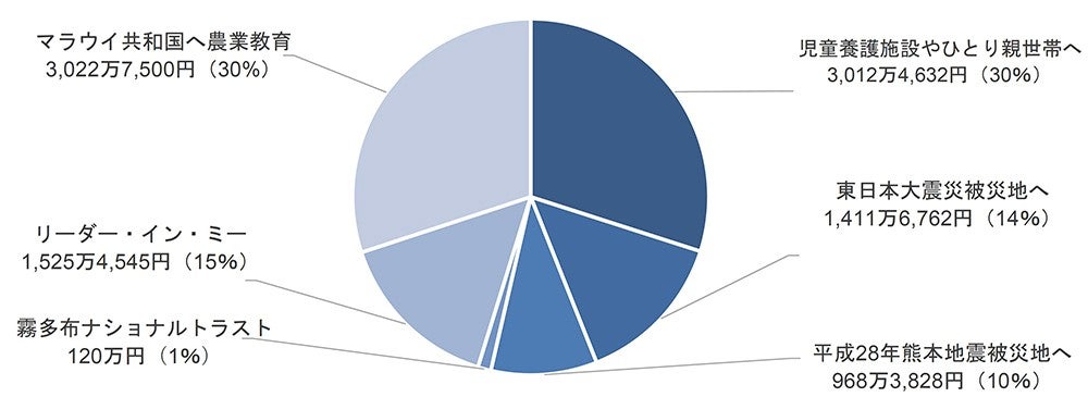 ＜2016年度ニュースキンジャパン FORCE FOR GOOD基金 支援内訳＞